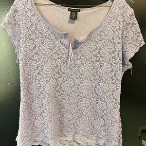 Bay Studio Lavender Lace Short Sleeve Top